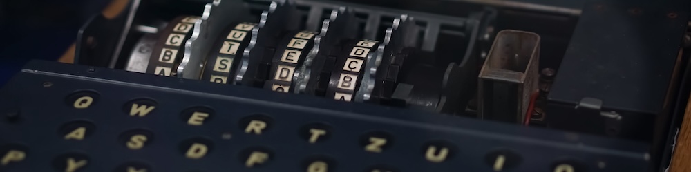 A photo of an Enigma machine