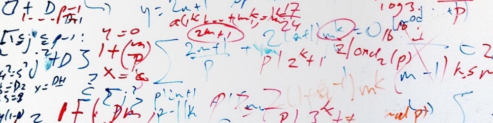 Image of a whiteboard with mathematical equations