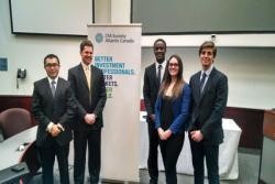 Winning StFX team at the 2014 CFA Institute Research Challenge